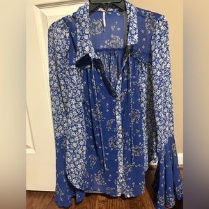 Free People blue blouse, size XL